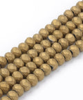 BeadsBalzar Beads & Crafts GOLDENROD (BE8229-02D) (BE8229-X) Electroplate Glass Beads Strands, Faceted, Matte Style, Rondelle, 4x3mm (1 STR)