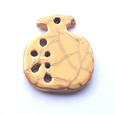 BeadsBalzar Beads & Crafts (GP5301B) Enamel-Crackled Ceramic Pomegranate 50x43mm