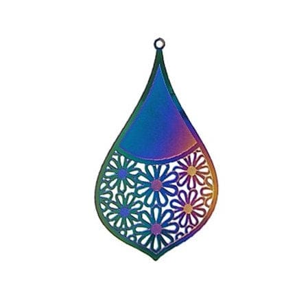 BeadsBalzar Beads & Crafts (GP5303) Stainless Steel Pendant Drop 56x35mm