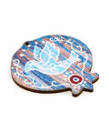 BeadsBalzar Beads & Crafts (GP6881A) Wooden Pendant Pomegranate Pigeon 63x70mm