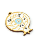 BeadsBalzar Beads & Crafts (GP6883A) Wooden Lucky Pendant Pomegranate Eye w/ Olives 46x55mm