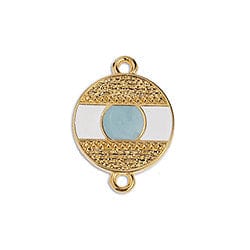 BeadsBalzar Beads & Crafts (GQ5842A) Eye round motif with grains with 2 rings (2 PCS)