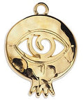 BeadsBalzar Beads & Crafts (GQ5843B) 24KT GOLD PLATED (GQ5843X) Pomegranate hammered with eye 35mm pendant