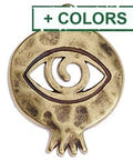 BeadsBalzar Beads & Crafts (GQ5843X) Pomegranate hammered with eye 35mm pendant