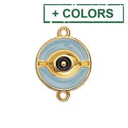 BeadsBalzar Beads & Crafts (GQ5846X) Eye 18mm with line pendant 24KT GOLD PLATED (2 PCS)