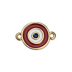 BeadsBalzar Beads & Crafts (GQ6186A) Motif eye Clasic 14mm with 2 eyes 24K GOLD PLATED 19X13MM (2 PCS)