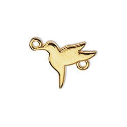 BeadsBalzar Beads & Crafts (GQ6204A) Colibri motif 18mm with 2 rings 24KT GOLD PLATED (2 PCS)