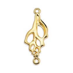 BeadsBalzar Beads & Crafts (GQ6205A) Rounded trapeze component hammered with 1 hole 24KT GOLD PLATED (2PCS)
