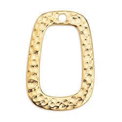 BeadsBalzar Beads & Crafts (GQ6206A) Rounded trapeze component hammered with 1 hole 24KT GOLD PLATED (2 PCS)