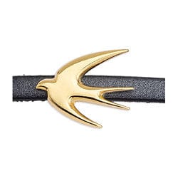 BeadsBalzar Beads & Crafts (GQ6250A) Swallow motif for 5x2.5mm 24KT GOLD PLATED (2 PCS)
