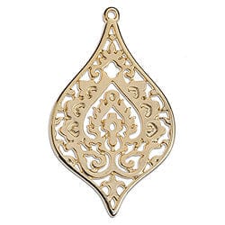 BeadsBalzar Beads & Crafts (GQ6252A) Wire Drop Pendant 34x56mm 24KT GOLD PLATED