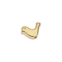 BeadsBalzar Beads & Crafts (GQ6260A) Little Bird motif for 1.5mm Hole: Ø 1.5 12X9MM 24KT GOLD PLATED (3 PCS)