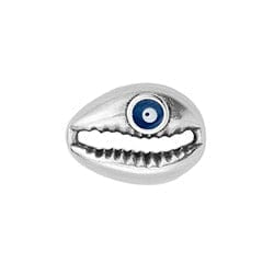 BeadsBalzar Beads & Crafts (GQ6264B) Metal Alloy Cowrie Shell 18 x 12.7  Silver Antique (1 PC)