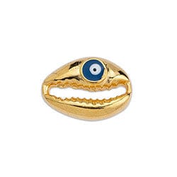 BeadsBalzar Beads & Crafts (GQ6264C) Metal Alloy Cowrie Shell 18 x 12.7 (24Kt Gold plated)