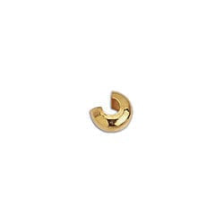 BeadsBalzar Beads & Crafts (GQ6394A) Brass crimp bead cover 5mm 24KT GOLD PLATED (10 PCS)