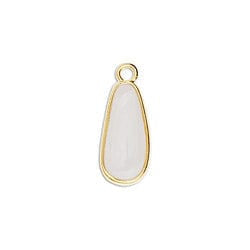 BeadsBalzar Beads & Crafts (GQ6395X) Flat drop piece small 18mm 24KT GOLD PLATED (4 PCS)