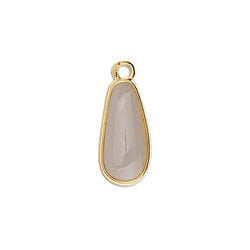 BeadsBalzar Beads & Crafts (GQ6395X) Flat drop piece small 18mm 24KT GOLD PLATED (4 PCS)