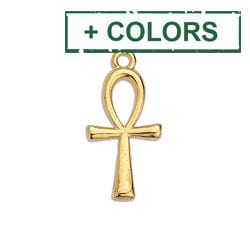 BeadsBalzar Beads & Crafts (GQ6439X)  Ankh cross motif pendant 10 x 22MM (4 PCS)