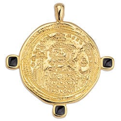 BeadsBalzar Beads & Crafts (GQ6441B) GOLD/BLACK (GQ6441X) Good Quality Metal Alloy Saint icon stamp rendant 40mm  CHOOSE COLOR)