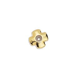 BeadsBalzar Beads & Crafts (GQ6490A) Good Quality Metal Alloy  Bead stopper cross Φ1mm 24KT GOLD PLATED (4 PCS)