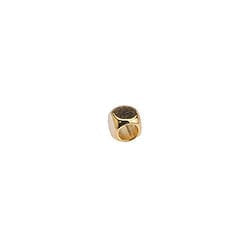 BeadsBalzar Beads & Crafts (GQ6497A) 24 KT GOLD PLATED (GQ6497X) Brass rounded cube bead 4mm H2,8mm (20 pcs)