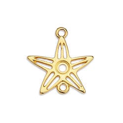 BeadsBalzar Beads & Crafts (GQ6502A) Good Quality Starfish motif wireframe ss16 with 2 rings (2 pcs)