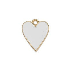 BeadsBalzar Beads & Crafts (GQ6521B) GOLD WHITE (GQ6521X) Heart floral pendant 16mm (2 PCS)