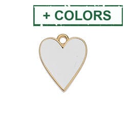 BeadsBalzar Beads & Crafts (GQ6521X) Heart floral pendant 16mm (2 PCS)