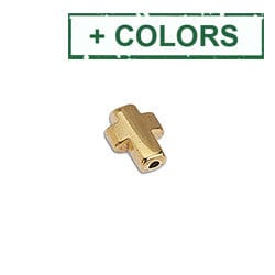 BeadsBalzar Beads & Crafts (GQ6596X) 9.8 x 7MM Cross bead with vertical hole for 1.5mm (4 PCS)