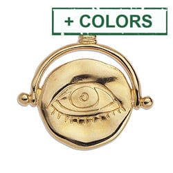 BeadsBalzar Beads & Crafts (GQ6652X) Ancient style eye sketch motif pendant 26mm (2 pcs)