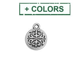 BeadsBalzar Beads & Crafts (GQA7068X) Round motif with Arabic pattern 13mm (4 PCS)