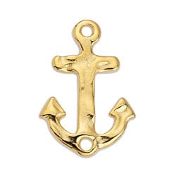 BeadsBalzar Beads & Crafts (GQA7147A) GOLD PLATED (GQA7147A) Organic anchor hammered with 2 holes 28x20mm (2 PCS)