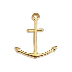 BeadsBalzar Beads & Crafts (GQA7206A) GOLD PLATED (GQA7206X) Minimal anchor motif pendant 21x23mm (2 PCS)