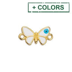 BeadsBalzar Beads & Crafts (GQB7101X-10PC) Butterfly motif wireframe with 2 rings 17X9MM (10 PCS)