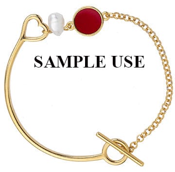 BeadsBalzar Beads & Crafts (GQB7212X) Half bracelet with heart & circle wireframe (1 PC)