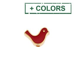 BeadsBalzar Beads & Crafts (GQB8052-X) Alloy 8x12mm Bead bird Φ2mm (2 PCS)