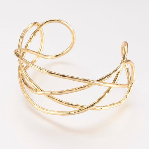 BeadsBalzar Beads & Crafts (GQB8099-C08) Brass Cuff Bangle, 48x54mm (1 PC)