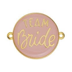 BeadsBalzar Beads & Crafts (GQB8525A) Alloy Round motif Team Bride with 2 rings 28x17mm (1 PC)