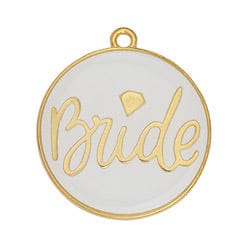 BeadsBalzar Beads & Crafts (GQB8558-GW) Alloy Round 28X25mm motif Bride pendant (1 PC)