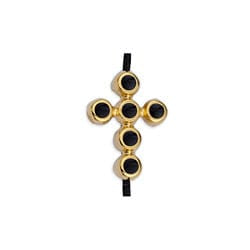 BeadsBalzar Beads & Crafts (GQC6862A) 24KT GOLD PLATED / BLACK (GQC6862X) Good Quality Cross bead candy Φ1.5mm (2 PCS)