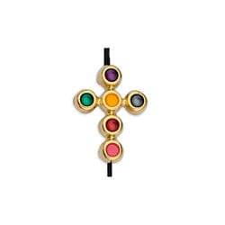 BeadsBalzar Beads & Crafts (GQC6862B) 24KT GOLD PLATED / MIX COLORS (GQC6862X) Good Quality Cross bead candy Φ1.5mm (2 PCS)