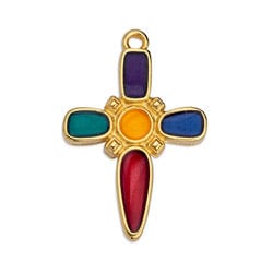BeadsBalzar Beads & Crafts (GQC6871C) GOLD PL./MIX (GQC6871X) Dagger cross motif pendant (2 PCS)