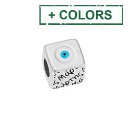 BeadsBalzar Beads & Crafts (GQC8058-X) Alloy Bead 10mm cube ''Μάρτης'' Φ5mm (1 PC)