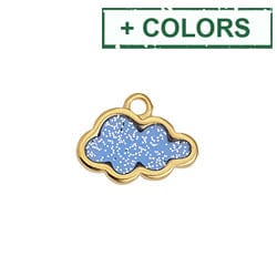 BeadsBalzar Beads & Crafts (GQC8744-X) Alloy Motif cloud vitraux pendant 16x12mm (2 PCS)