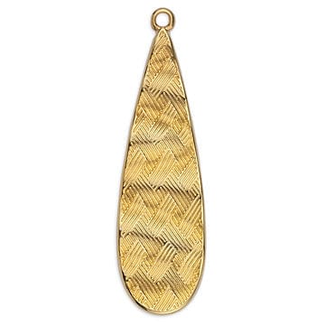BeadsBalzar Beads & Crafts (GQD6792A) Drop motif 43mm with ripple effect pendant (2 PCS)