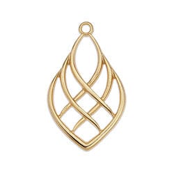 BeadsBalzar Beads & Crafts (GQD7085A-20PC) 16 x 27MM Drop motif wireframe pendant (20 PCS)