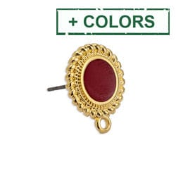 BeadsBalzar Beads & Crafts (GQE6820X) Earring setting 8mm ethnic 1 ring and titanium pin (2 PCS)