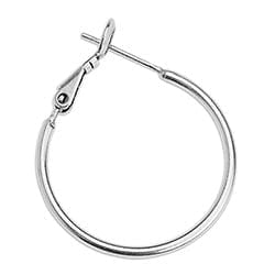 BeadsBalzar Beads & Crafts (GQE7078B) SILVER ANTIQUE (GQE7078X) Brass earring hoop 1.5x25mm easy clip pin (2 PCS)