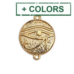 BeadsBalzar Beads & Crafts (GQE7087X) Eye of Ra with 2 rings 17X22MM (2 PCS)