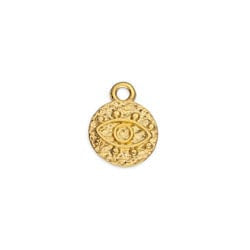 BeadsBalzar Beads & Crafts (GQE7459A) Round eye mini with grains pendant 10x12mm(4 PCS)